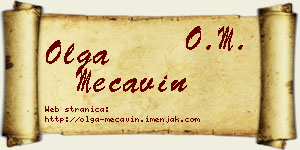 Olga Mećavin vizit kartica
